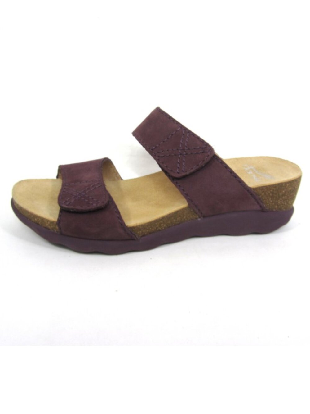 Dansko Maddy 36 US 5.5 6 Purple Milled Nubuck Wedge Sandals VGUC Slides Adjust